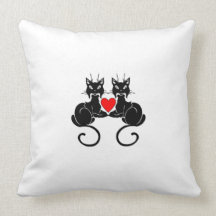 Black Cat Love Pillows
