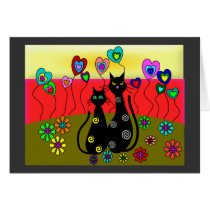 Black Cat Lovers Art Gifts Greeting Cards