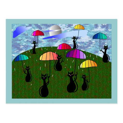 black cat art whimsical and fun...