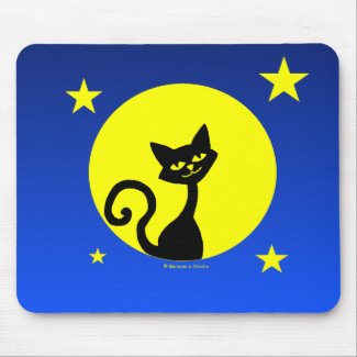 Black Cat & Moon mousepad