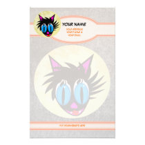 Black Cat Moon Personalized Stationery