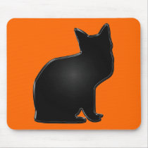 black cat mouse pad