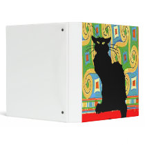 Black Cat on Abstract Wallpaper Vinyl Binders