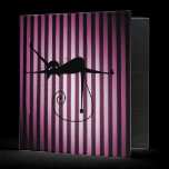 Black Cat on Black & Pink Stripes binders