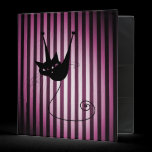 Black Cat on Black & Pink Stripes binders
