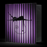 Black Cat on Black & Purple Stripes binders