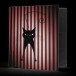 Black Cat on Black & Red Stripes binders