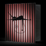 Black Cat on Black & Red Stripes binders