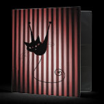 Black Cat on Black & Red Stripes binders