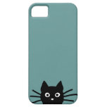 Black Cat on Blue (Color is Customizable) iPhone 5 Case