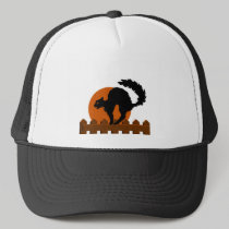 Black Cat on Fence hats