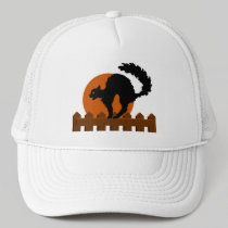 Black Cat on Fence hats
