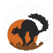 Black Cat On Fence stickers
