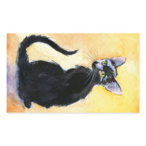 Black cat or kitten rectangular stickers