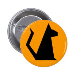 Black Cat Orange Button