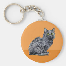 Black Cat orange Keychain