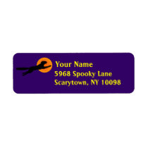 Black Cat Orange Moon Purple Halloween Labels labels