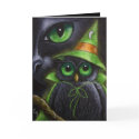 BLACK CAT & OWL - HALLOWEEN Card