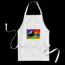 Black Cat Painting Butterflies Art - Multi aprons