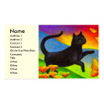 Black Cat Painting Butterflies Art - Multi Business Card Templates