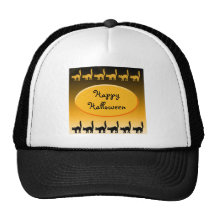 Black Cat Parade Halloween Design Trucker Hats
