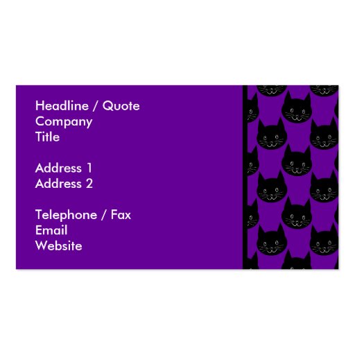 Black Cat Pattern. Business Card (back side)