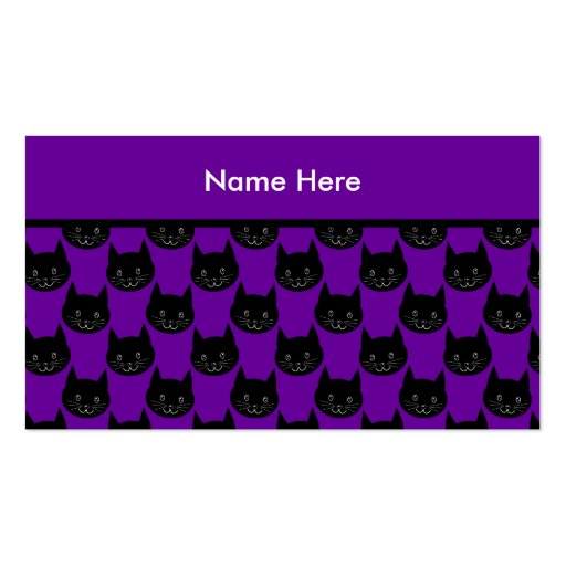 Black Cat Pattern. Business Card