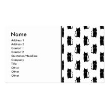 Black cat pattern. business card template