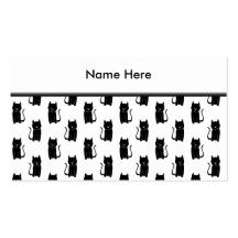 Black cat pattern. business card templates