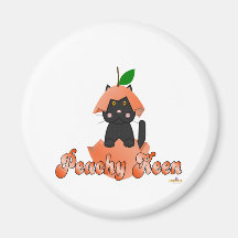 Black Cat Peach Peachy Keen Magnets