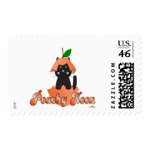 Black Cat Peach Peachy Keen postage