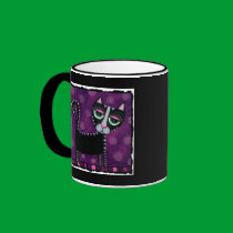 Black Cat & Polka Dots - mug of whimsy mugs