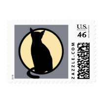 Black Cat Postage Stamps