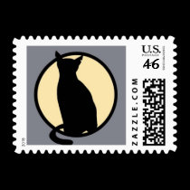 Black Cat Postage Stamps stamps