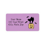 Black Cat & Pumpkin Halloween Address Labels