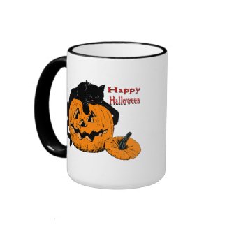 Black Cat Pumpkin mug