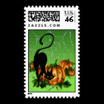BLACK CAT PUMPKIN PATCH by SHARON SHARPE postage