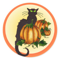 BLACK CAT PUMPKIN PATCH by SHARON SHARPE stickers