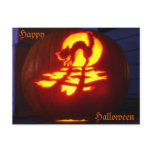black cat pumpkin post card