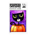Black Cat & Pumpkin - Stamp stamp