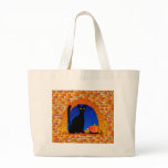 black cat&pumpkin&window tote bags