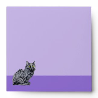 Black Cat purple Invitation Envelope envelope