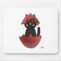 Black Cat Red Christmas Ornament mousepads