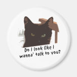 black cat refrigerator magnet