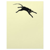 Black cat running letterhead