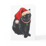 Black Cat Santa's Helper at Christmas cards
