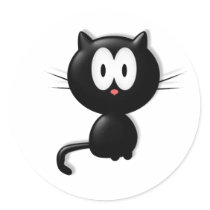 Black Cat Scardy Cat Halloween Gift stickers