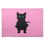 Black cat silhouette placemats