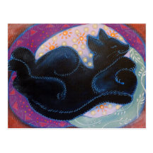 Black Cat. Sleeping. Post Cards