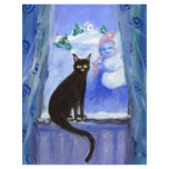 Black Cat snowman Letterhead Template